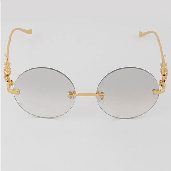 Round Rimless Sunglasses - Picture 2 of 2